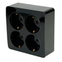 Розетка 4местная сз открытой установки квадрат STEKKER 250В 16А IP20 серия София черный MST1614S02 49322