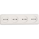 Розетка 4-м ОП Оптима РА16-402 16А IP20 с монтаж. пластиной бел. Кунцево 8024