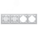 Рамка четырехместная горизонтальная, Эрна, белая,