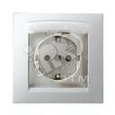 15 Розетка 2Р+Е Schuko 16А 250В IP44 со шторками с крышкой винтовой зажим белая