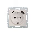 VESNA Розетка с/з TC+USB разъём жемч. бел. перл.