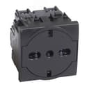 Розетка Livinglight 2К+З 16А 250В, немецкого/итальянского стандартов, с плоской лицевой панелью, цвет антрацит