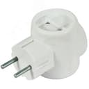 Тройник сетевой, без заземления, полистирол, белый 10 А FIT