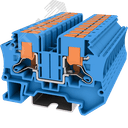 Клемма TP 1-1 проходная с боковой вводом провода .Push-in, сечение 6 мм. кв., синяя