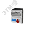 Комбинация розеток , Вход М32, клеммы, УЗО 4P/40A/30mA, 1xCEE16A5p, 2xSchuko16A, IP44. 00-00033735 AlpenBox