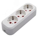 Розетка для удлинителя 3-местная с/з, белый,