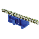 Шина "0" N (6x9мм) 24 отв. цинк синий изолятор на DIN-рейку EKF PROxima