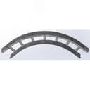Поворот 90 град. для лестничного лотка НЛО 200х50х3000 радиус 600 мм, толщ. 1,2 мм, Сендзимир цинк