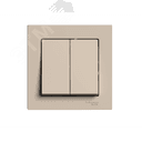 ATLASDESIGN выключатель двухклавишный, сх.5, 10АХ, в сборе, ПЕСОЧНЫЙ