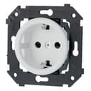Розетка с заземлением. с/у, Белый матовый Бирони