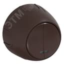 Выключатель двойной Rotondo с подсветкой, цвет коричневый ССТ