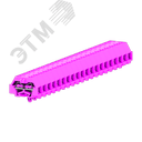 Клемма TB 2-2 с бок. подключ. с защелк. ножками, сечение 1,5 мм. кв., розовая.