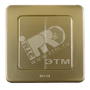 Выключатель двухклавишный скрытый золото 10А