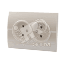 DERIY Розетка двойная без заземления ПБТ белый