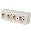 Розетка четырехместная с/з 250В 10А серия София слоновая кость STEKKER FERON