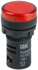 Лампа светосигнальная AD22DS d22мм 12В AC/DC красн. KARAT IEK BLS10-ADDS-012-K04