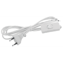 Шнур для бра 1.8м с выкл. ШВВП 2х0.5 бел. UX-ШВВП-S-1.8m-W ЭРА Б0044071