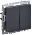 Выключатель 2-кл. СП BRITE ВС10-2-0-БрГ 10А механизм графит IEK BR-V20-0-10-K53