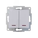 KARINA Выключатель двойной с подсветкой белый (10шт/120шт)