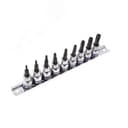 Набор торцевых насадок 3/8", TORX, Т10-Т50 мм, L = 50 мм, с отверстием, 9 предметов