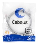 Патч-корд Cabeus PC-UTP-RJ45-Cat.6a-1.5m-LSZH (U/UTP, CAT.6A, LSZH, 1.5 м, серый) (7895c)
