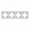 Рамка 4-местная Ugra стекло, белый GUSI ELECTRIC