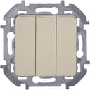 Выключатель трёхклавишный Inspiria 10АХ 250В винтовые зажимы - слоновая кость