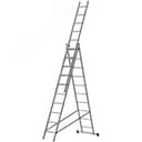 Лестница трехсекционная алюминиевая, 3x10 ступеней, H=285/481/674 см, вес 12.19 кг