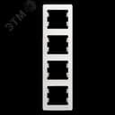 GLOSSA Рамка 4 поста вертикальная белый GSL000108 Systeme Electric