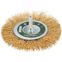 Кордщетка-колесо, со штифтом, стальная латунированная волнистая проволока 100 мм FIT
