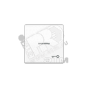 Клавиша для выключателя с окошком для подсветки и символом замок белая