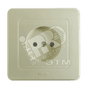 Розетка скрытая со шторками слоновая кость