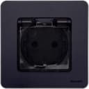 Розетка 1-м СП Inspiria 16А IP44 250В 2P+E защ. шторки с крышкой немецк. стандарт механизм антрацит Leg 673743