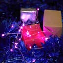 Светодиодная гирлянда Feron CL570 линейная Роса статичная 2м 05м розовый с питанием от батареек прозрачный шнур 48602