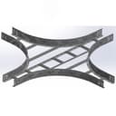 Крестообразный разветвитель для лестничного лотка НЛО 200х50х3000 радиус 600 мм, толщ. 1,2 мм, Сендзимир цинк