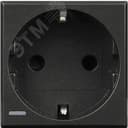 Axolute Розетка 2К+З 10/16 А 250 В боковые заземляющие контакты Schuko антрацит немецкий стандарт