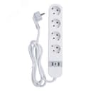 Умный сетевой фильтр Wi-Fi 1.8м ПВС 3х1,5 4 гнезда, с заземлением, 2USB Type-C 5В, 3A 16А До 3680Вт Голосовое управление приложение UnielSmart TM Unie lP-GCL4-1,8 A201/UC/WF WHITE