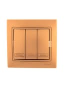 Выключатель 3-кл. СП Mira 10А IP20 со вставкой зол. метал. LEZARD 701-1313-109