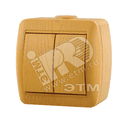 HATA Выключатель двухклавишный ольха