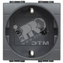 LivingLight Розетка силовая 2К+З с автоматическими клеммами антрацит