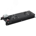 Панель вентиляторная с выключателем и термостатом 2 модуля черная