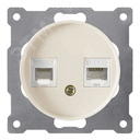 Розетка двойная телефон/компьютер RJ11/RJ45 кат.5e, цвет бежевый (серия Florence) 2172794 ССТ