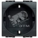 Розетка 2П с заземлением 10А/16А с защитными шторками 2 модуля