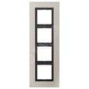 Рамка 4-я для горизонтальной/вертикальной установки  Серия- LS plus  Материал- металл  Цвет- нержавеющая сталь JUNG