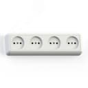 ОПТИМА Розетка открытой установки четырехместная, 16А  РА16-402, белая