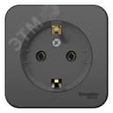 Розетка BLANCA наружная, с заземлением, без шторок, (тонкая), с изолирующей пластиной 16А, 250В, антрацит