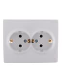 Розетка 2-м СП Karina с заземл. термопласт бел. LEZARD 707-0200-127B