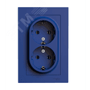 ATLASDESIGN РОЗЕТКА двойная с заземлением, 16А, в сборе, АКВАМАРИН Systeme Electric