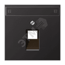 Крышка для одинарной телефонной и компютерной розетки UAE с полем для надписи dark (лакиров. алюминий)