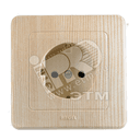 Розетка скрытая с заземлением со шторками сосна